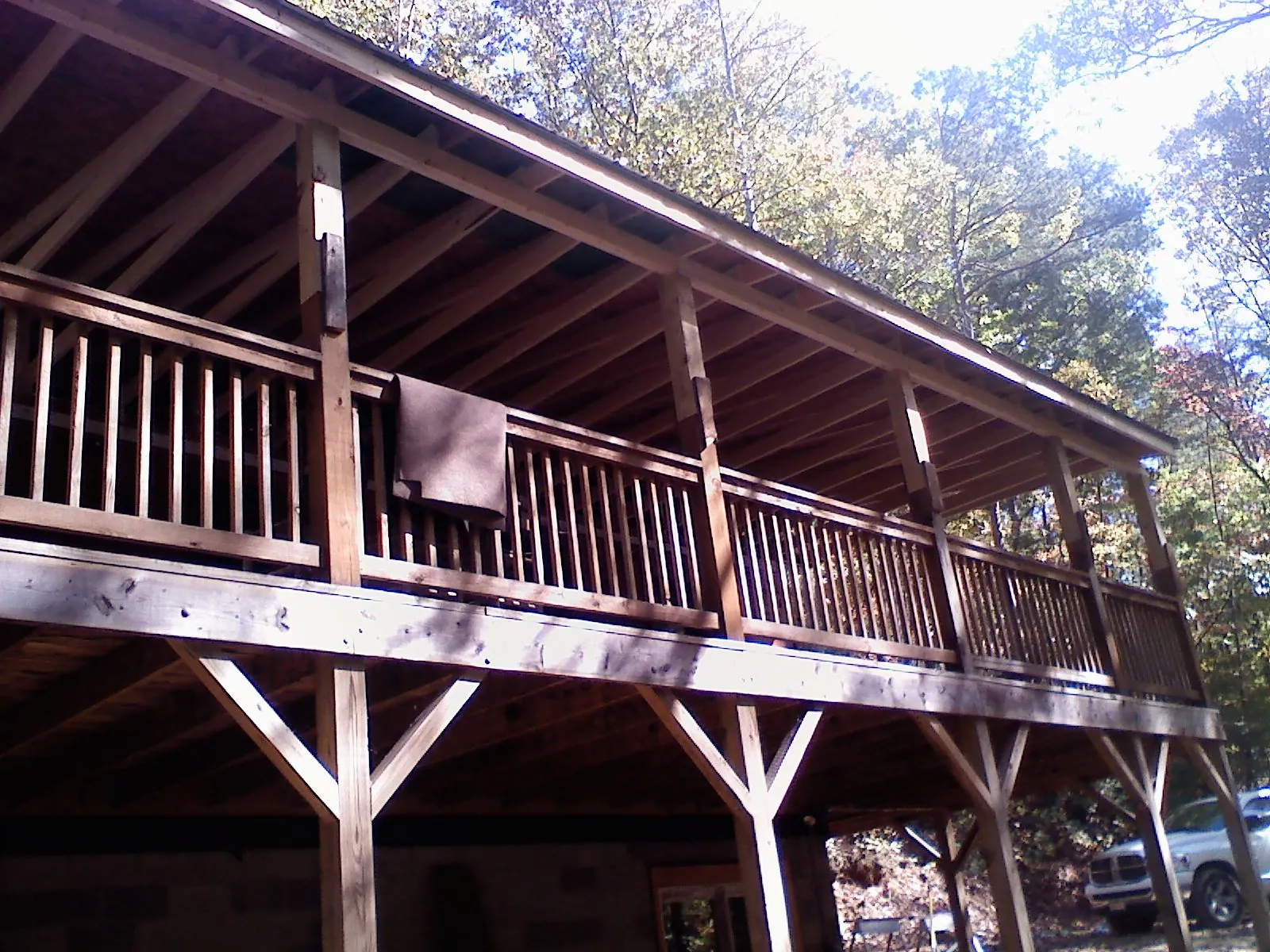 Timber framing under a new elevated porch and deck — Roof Leak Repair in Largo by Roofing Brothers